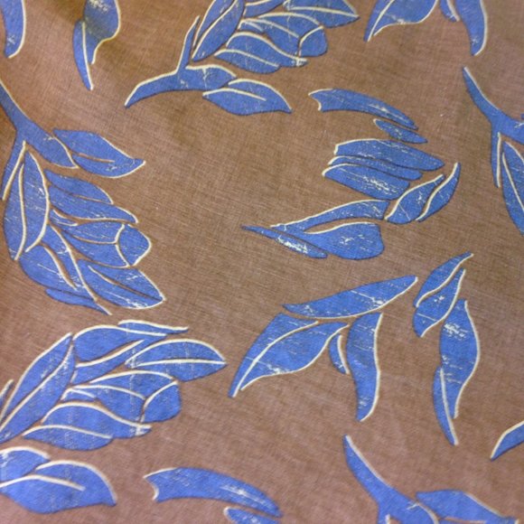 H&M Linen Flared Yoke Skirt Brown & Blue Floral - Picture 5 of 10